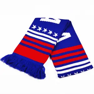 Cheap High Quality Knitted Double Sided Custom Your Logo Different Size Football Team Club Events Sports Fans Scarf