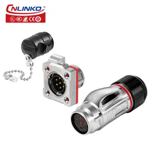 CNLINKO BD20 IP67 Industrial Waterproof Metal 7 Pin Round Male Female Connector