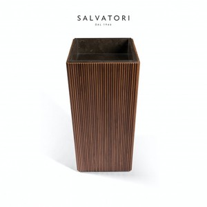 Salvatatori Adda moderno Freestanding 41x41 bagno in legno a coste lavabo a mano per Hotel moderno bagno marmo metallo vetro - Product Image 2