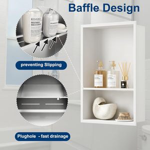 Bathroom Recessed Storage Shelf 2 Tier 4-7.9 In Depth Durable Wall Mount For Shower Storage - Product Image 5