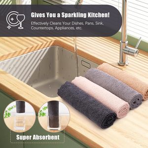 Paquet de 12 serviettes de nettoyage en microfibre antimicrobiennes-Chiffons de nettoyage réutilisables à séchage rapide et écologiques - Product Image 6