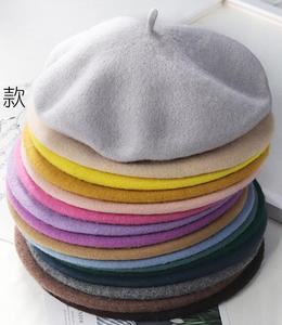 2024 personnalisé coloré femmes hommes broderie berrete brodé bérets femme 100% laine boina chapeau casquettes béret de haute qualité en gros - Product Image 1