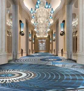 尼龙地毯墙到墙羊毛酒店走廊地毯阻燃印花尼龙聚酯赌场地毯
