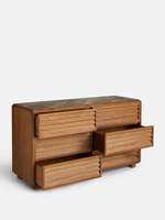 Commode antique pour salon, armoire de rangement avec panneaux en bois massif, design rétro vintage