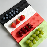 Alas Buah Sekali Pakai Airlaid Soaker Pads Food Grade Case Liner Mengurangi Tumpahan Sari Buah untuk Rantai Dingin Ceri, Raspberry, Blueberry