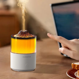 Renk gece lambası ile 200ml volkan tasarım alev Aroma YAYICI uçucu yağ koku yayıcı yangın nemlendirici - Product Image 5