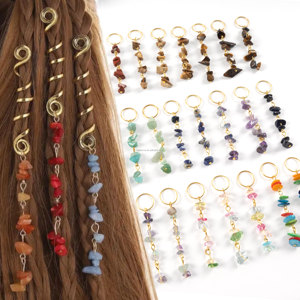 Vente Flash : Breloques en Pierre Naturelle Tressée <span class=keywords><strong>pour</strong></span> Cheveux, Bijoux en Alliage <span class=keywords><strong>pour</strong></span> <span class=keywords><strong>Dreadlocks</strong></span> - Product Image 1