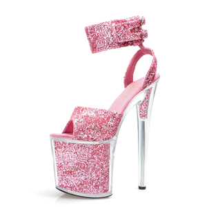 <span class=keywords><strong>Scarpe</strong></span> da Donna con <span class=keywords><strong>Tacco</strong></span> a Spillo Altissimo con Cristalli per Nightclub, <span class=keywords><strong>Tacco</strong></span> Super Alto con Cinturino alla Caviglia in Polvere Opaca per Estate, Passerella e Pole Dancing - Product Image 2