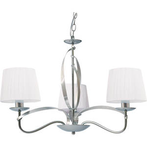 DETROIT 3xE14 60cm Chrome/Blanc Plafonnier Éclairage Élégant pour La Maison ou Le Bureau - Product Image 1