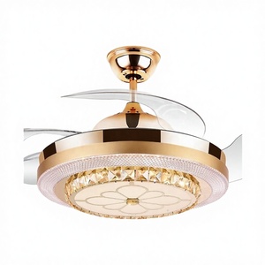 Ventilador de Techo de Cristal de Lujo Y041 de 42 Pulgadas con 3 Aspas, Diseño Moderno con LED e Inalámbrico - Product Image 3
