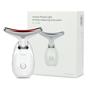 Neck Face Vibration Lifting Massager Beauty Device Anti Wrinkle 3 Colors Led Neck Lift Device
