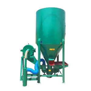 vertical corn and soybean plastic pellet feed mixing and crushing machine self - suction dust - proof function