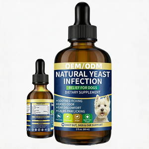 Gotas Líquidas para Alivio de la Caspa Canina de Marca Privada OEM, Probióticos y Vinagre de Sidra de Manzana, Calman la Picazón y Apoyan la Salud Intestinal, Cutánea y Auditiva del Perro - Product Image 1