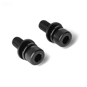 Internal Hex Socket Head Cap <b>Screw</b> 12.9 Grade With Spring And <b>Flat</b> Washers Blackened Metric High Strength DIN912 - Product Image 1