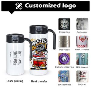 Vaso Térmico de Acero Inoxidable 304 para Sublimación de Logotipos DIY, 12oz, 15oz, 20oz, para Café, Leche, Cerveza, con Asa y Tapa - Product Image 5