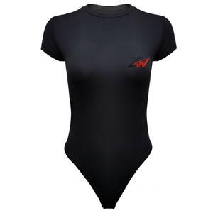 Vente en gros Body pour femme à logo personnalisé, col en V profond, manches courtes, coupe classique, coupe haute, vêtement de sport d'été, 1 imprimé - Product Image 1