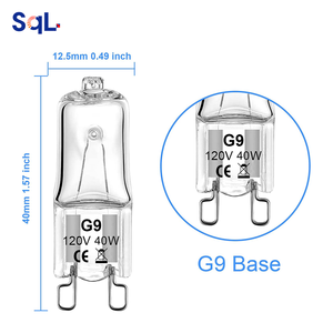 <span class=keywords><strong>Ampoule</strong></span> halogène pour <span class=keywords><strong>four</strong></span> <span class=keywords><strong>G9</strong></span> résistante à 300 degrés, 28W 60W, compatible 110V 230V, verre de quartz transparent ou givré - Product Image 5