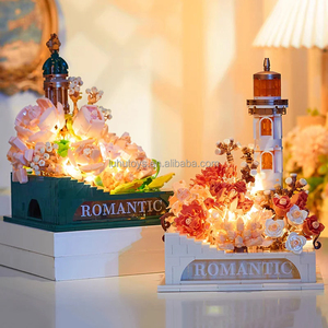 Jouet de construction en mini blocs, tour musicale avec piano, phare, oiseau cygne, fleur éternelle, souvenir romantique, cadeau - Product Image 5