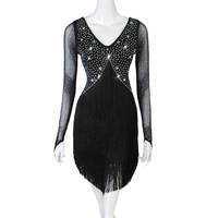 Nouvelle robe de compétition de danse latine à franges cryptées Rumba Cha Cha robe de danse adulte robe de danse latine