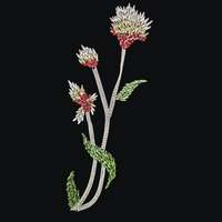 Applique brodée multicolore en strass pour tige de fleur, patch créatif DIY, décoration colorée, fait main, en plastique et verre, lavable