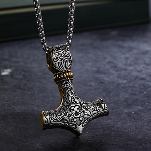 Marteau de Thor Collier pendentif marteau tonnerre Acier inoxydable Viking Thor Hammer Pendentif <span class=keywords><strong>étain</strong></span> - Product Image 2