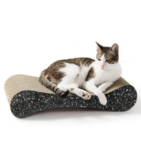 Griffoir pour chat en carton ondulé double face en forme d'os incurvé pour chats d'intérieur, pour le repos et le griffonnage