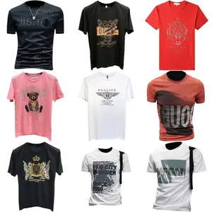 Vente en gros pas cher mélanger et assortir T-shirts imprimés à la mode pour hommes à col rond respirant