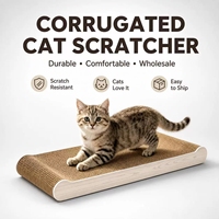 Griffoir pour chat durable et résistant à l'usure, design incurvé pour étirer les membres, grande taille, en carton ondulé rectangulaire