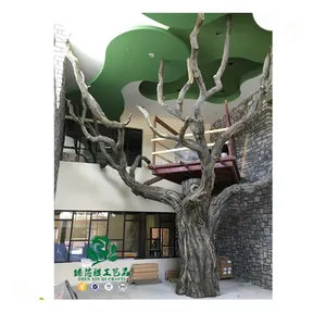 Zhen Xin Qi El Sanatları Okul Kütüphanesi fiberglas Çelik Gerçekçi Sanat yapay Meşe Ağacı gövde