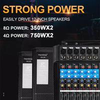 Depusheng GM7X Mixeur amplificateur professionnel intégré puissant 7 canaux Équipé de 2 micros sans fil