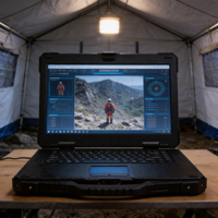 Volledig robuuste 14-inch laptop, 2 COM RS485, zwart, IP65, aangepast logo, RTX 4060, 14-core, voor olie- en gasinspectie, Wi-Fi 6 voor 5.2
