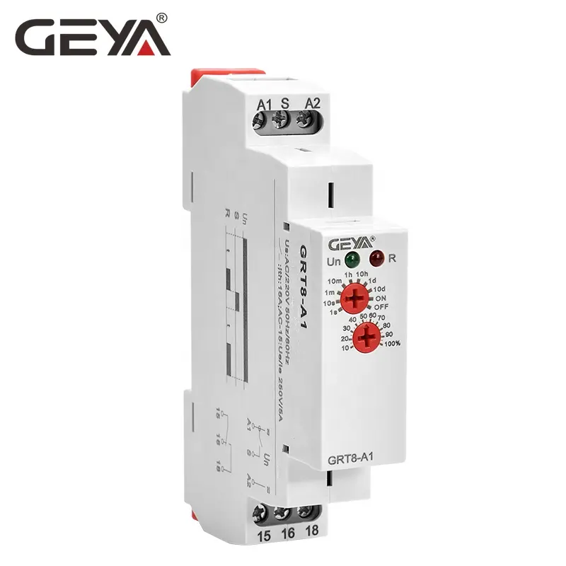 GEYA GRT8-AB Maison Intelligente Réglable 16A Relais Temporisé DIN Rail 18mm Électrique SUR Minuterie 12V DC