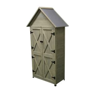 Armoire à <span class=keywords><strong>outils</strong></span> en bois massif JX Outdoor, forme de <span class=keywords><strong>cabane</strong></span>, adaptée aux jardins et aux cours, imperméable et résistante au soleil - Product Image 3