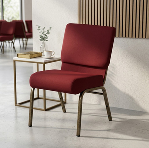 Chaise empilable à cadre en fer <span class=keywords><strong>et</strong></span> coussin moelleux pour église, auditorium, hôtel, théâtre - Mobilier de théâtre commercial - Product Image 1