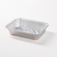 Conteneur alimentaire rectangulaire en aluminium épais de grande capacité 1800 ml, boîte repas pour barbecue, fêtes, préparation de repas à domicile, logo personnalisé