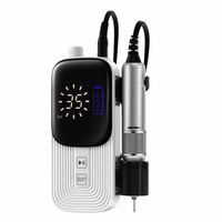 Lime à ongles électrique grand écran 35000 tr/min, kit de lime électrique pour ongles en acrylique et gel, machine à percer les ongles portable, emballage avec logo privé