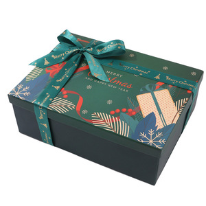 Hộp quà tặng cho Giáng sinh Ribbon thiệp chúc mừng Raffia cỏ Giáng sinh trang trí tùy chỉnh giáng sinh Hộp Quà Tặng Giấy bao bì hộp - Product Image 4