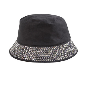Sombrero de cubo Hua Liyu de algodón con diamantes de imitación, estilo cúpula, elegante y a la moda para el día a día - Product Image 3