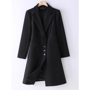 Women's Mid Length Wool Coat Gray Elegant Business Leisure Warm Winter Outerwear - Product Image 2