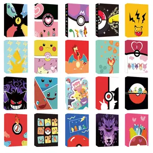Sıcak Anime Pokemoned koleksiyonu cep paketi ticaret kartı 4-Pocket TCG oyun kartları yetişkinler için Pokemoned kart Binder çocuklar hediye