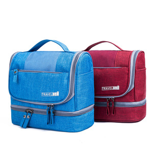 Travel Toiletry Bag Makeup Storage Waterproof Hanging Portable Dry Wet Separation Rectangle Shape Hook Type - Product Image 3