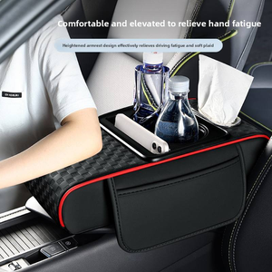 Coussin multifonctionnel en cuir pour accoudoir de voiture avec support de coude central pour ranger les boîtes <span class=keywords><strong>à</strong></span> mouchoirs et les tasses <span class=keywords><strong>à</strong></span> eau - Product Image 4