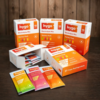 Boîtes offset personnalisées écologiques jetables et recyclables, sachets de poudre d'électrolyte à dissolution rapide, gaufrage, revêtement UV mat