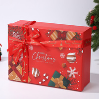 Vente en gros de boîtes cadeaux de Noël de différents styles, boîtes d'emballage haut de gamme décorées avec un ruban élégant pour les cadeaux de fête