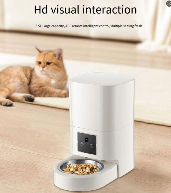 6.5L Tuya App Remote Control Pet Food Dispenser Smart Wifi Timed Cat Dog Food Container Automatic Pet Feeder With Camera