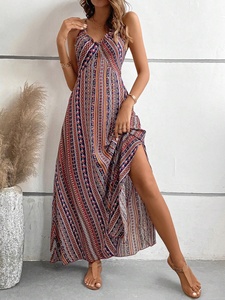 Nouvelle collection Printemps/Été 2026 : Jupe de plage rayée pour femme, dos nu et taille haute, effet amincissant - Product Image 6