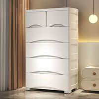 Meuble de rangement multi-niveaux à sept tiroirs, style minimaliste, sur pied, en polypropylène, grande taille, 60 cm de large, pour salle de bain