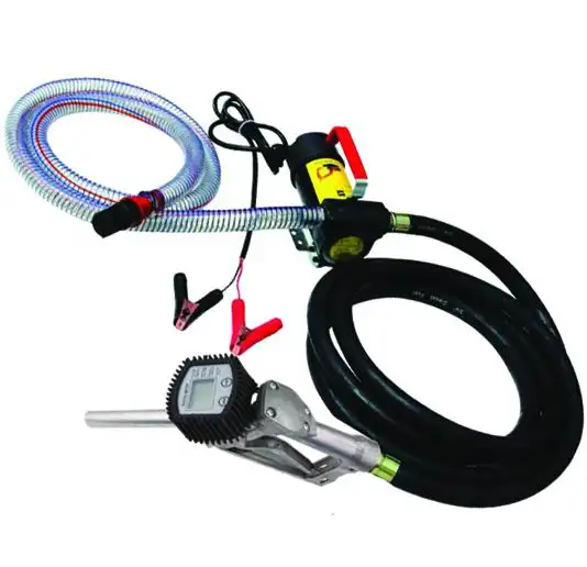 Gruppo pompa di trasferimento carburante Diesel elettrico DC 12V 24V Kit erogatore di gasolio portatile con ugello e tubi del carburante dosatori