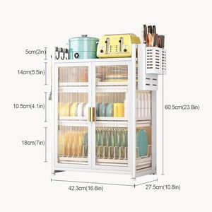 Wholesale Price Large Capacity <b>Kitchen</b> <b>Storage</b> Cabinet Multi-layer Bowls Dishes <b>Storage</b> Shelf Dustproof <b>Cupboard</b> with Doors - Product Image 5