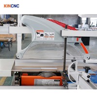 Scie à panneaux automatique CNC de précision KINCNC pour le travail du bois avec serrage pneumatique, table coulissante numérique MJK45XD